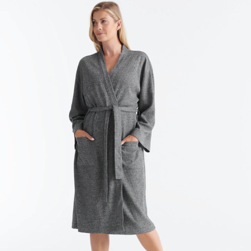 Knix Waffle Dark Grey Marie Women's Robe
